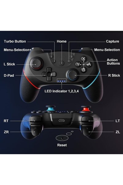 Hobimtek Kablosuz Joystick Wireless Oyun Kolu Nintendo Için Oyun Kolu Switch/switch Lite/switch Oled Pc