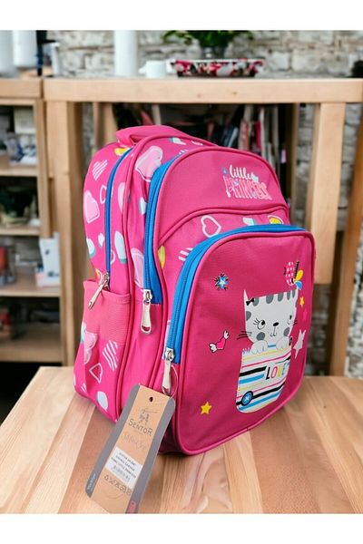 Sentor Minnoş Cats Printed Pink Primary School Bag and Lunchbag
