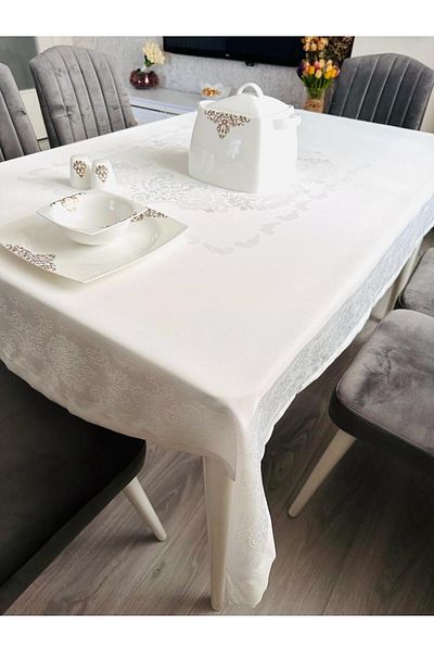 LİMAY Fata de Masa Teflon Fabric - Tesatura Speciala Care Nu Uda Aurul - Aspect Dantela