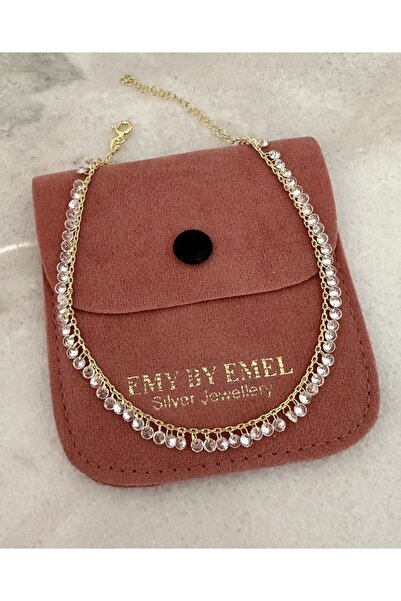 emy by emel luxury silver jewelry Halhal Kristal Taşlı 925 Ayar Gümüş