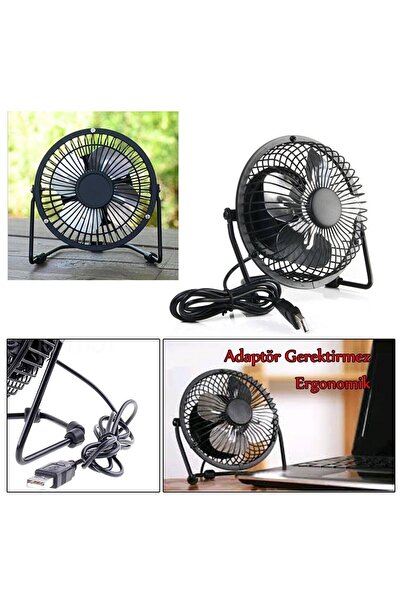 Kenpool Masaüstü Metal Fan USB Girişli Vantilatör Dizüstü Yaz Soğutma Ofis Fanı