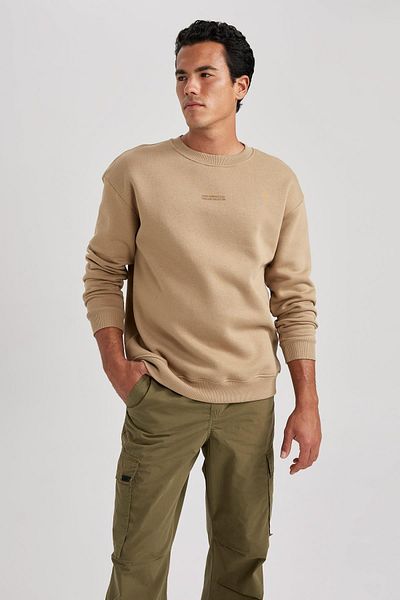 DeFacto Φούτερ με στάμπα με λαιμόκοψη Boxy Fit Crew X8282az23au