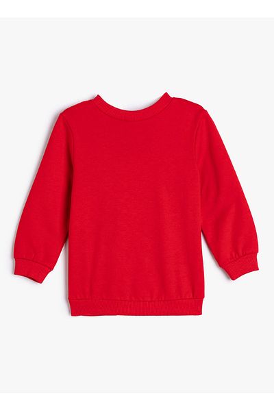 Koton Bedrucktes rotes Jungen-Sweatshirt 4WMB10029TK – Kleinkind