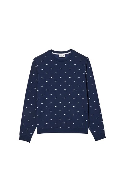 Lacoste Allover-Print Rundhalsausschnitt Pullover Lounge-Sweatshirt