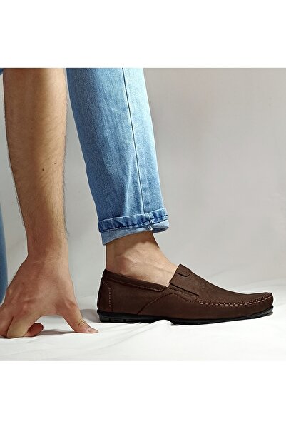 MODESA BY KAVCAR جلد طبيعي بني Nubuck أحذية رجالية عادية من الجلد