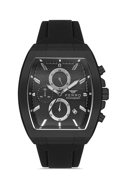 FERRO Men's Wristwatch - Black Silicone CorD, FM31325D-G