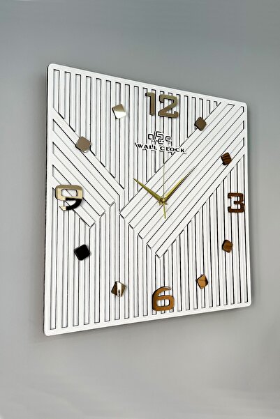 aSSe Tasarım Square Long Pattern Aynalı Kare Çizgili 50x50 Sessiz Mekanizma D...