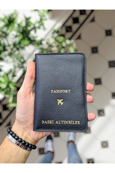 VİSSO 911 Hakiki Deri Isme Özel Pasaport Kılıfı Gerçek Deri Pasaportluk Deri Çanta