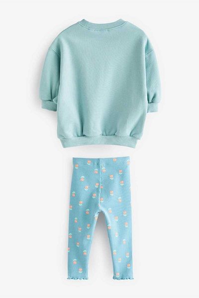 Next Baby Heart Patterned Top and Bottom Set