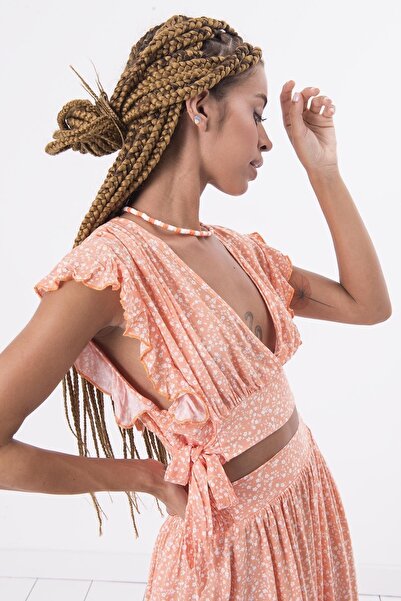 FASHION COCKTAIL Set dublu de vară boem - bluză florală din viscoză și fustă ...