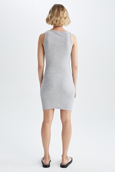 DeFacto Mini rochie de vară cu bretele cu jumătate de fermoar, cu ajustare normală