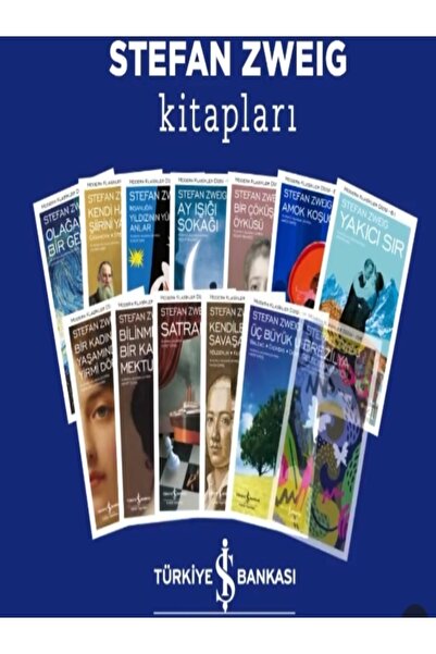 TÜRKİYE İŞ BANKASI KÜLTÜR YAYINLARI Stefan Zweig Kitapları Toplam 12 Kitap Set