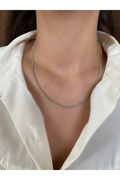 BilShine Gümüş İnce Çelik İtalyan Zincir Kolye