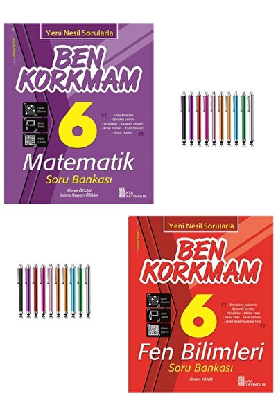Ata Yayıncılık Yayınları 2024 Müfredat 6.Sınıf Ben Korkmam Matematik-Fen Bili...