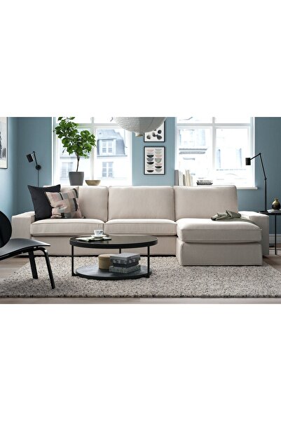 ERİZA Kuanza Sol Köşe Koltuk, Kırık Beyaz, Keten 10 (295X175CM)