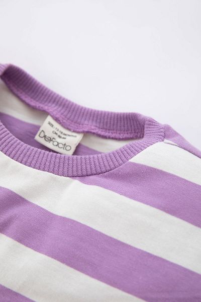 DeFacto Baby Boy Striped Crew Neck Combed Cotton Long Sleeve T-Shirt