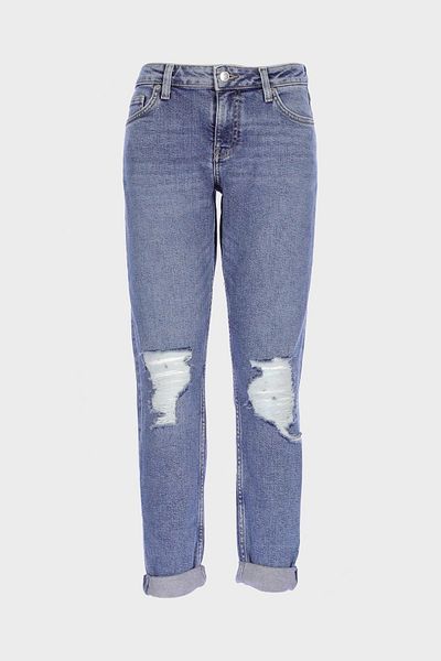CROSS JEANS Gwen Light Blue Low Waist Patty Zippered Frayed Jean Trousers C 4667-026