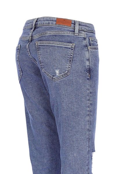 CROSS JEANS Gwen Light Blue Low Waist Patty Zippered Frayed Jean Trousers C 4667-026