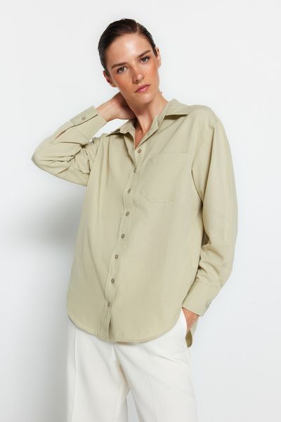 Trendyol Collection Shirt - White - Oversize - Trendyol