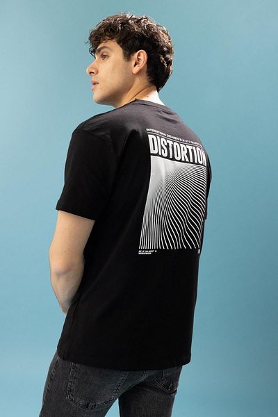 DeFacto Μπλουζάκι Regular Fit Crew Neck με στάμπα από 100% βαμβάκι