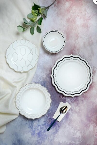 SERAMİKCİ 24 PRC FLORA BONE YEMEK TAKIMI