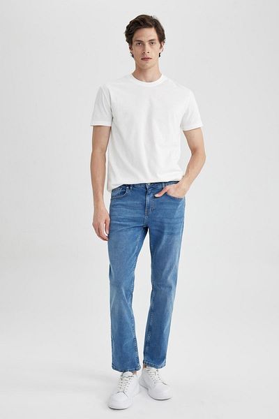 DeFacto Regular Fit Crew Neck Back Printed Short Sleeve 100% Cotton T-shirt A3142ax23sm