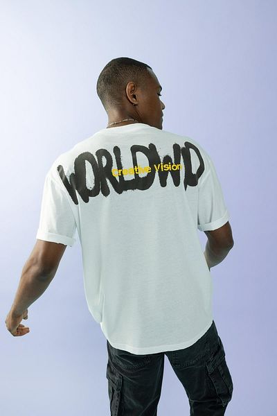 DeFacto Oversize Fit Crew Neck Back Printed Short Sleeve 100 Cotton T-Shirt A4004ax23hs
