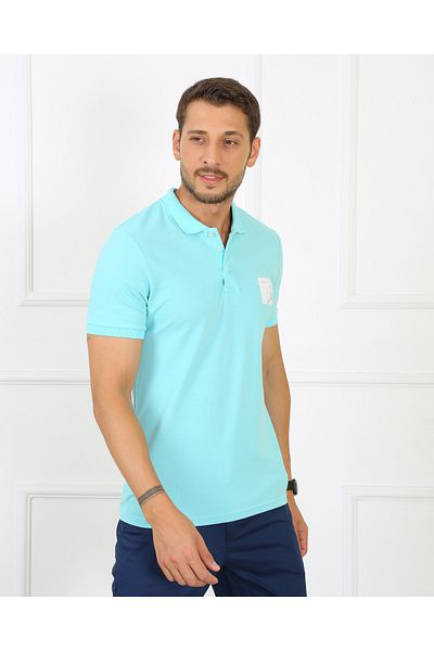 LACİVERTMEN Ανδρικό μπλουζάκι 2127-1 Premium με στάμπα Polo Neck Regular Fit