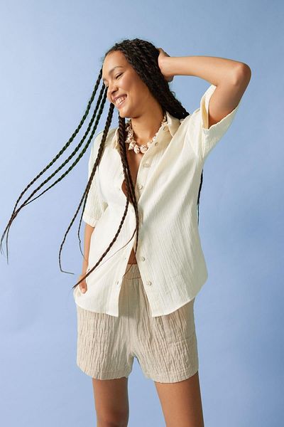DeFacto Oversize Fit Short Sleeve Shirt X7356az23sm
