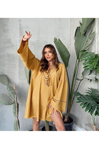 PHUTİ COLLECTION ΦΟΡΕΜΑ ΣΤΡΟΓΓΥΛΟ ΜΕ ΧΑΝΤΡΕΣ