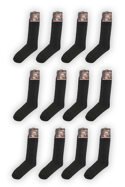 Asker Kolisi Pack of 12 Black Long Military Socks - Airman Soldier Supplies