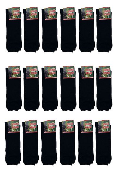 Asker Kolisi 18 Pack Black Aviator Winter Long Military Socks - Towel Socks - Military Underwear