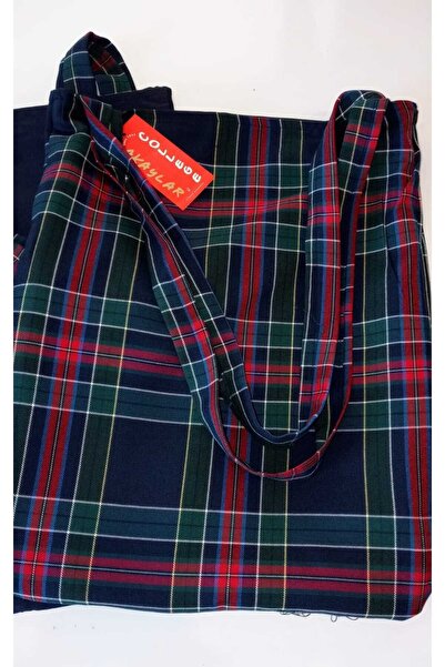 AKAYLAR Ekose Çift Taraflı Su Geçirmez Omuz Çantası