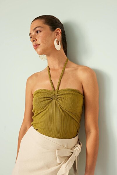 DeFacto Slim Fit Strapless Ribbed Camisole Athlete A8574ax23hs