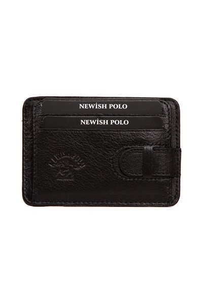 Newish Macchiato Men's Real Leather Slim Thin Multi-Functional Card Holder (Horizontal)