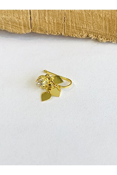 salkersilver Mardin Telkari Hızma Üç Sarkmalı Taşlı Kıstırmalı Kalp Motifli D...