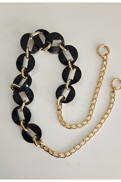 fundahobi Acrylic-Chain Bag Strap-Black(Gold Chain)