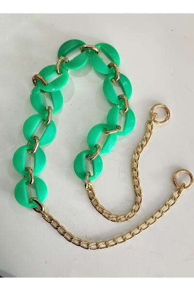 fundahobi حزام حقيبة سلسلة أكريليك-أخضر (سلسلة ذهبية)