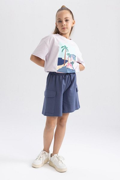 DeFacto Girl's Cargo Fit Shorts B0840a823hs