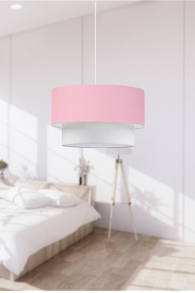 HOMİNG Artgift Triple Set - Pink Fabric, Wooden Leg, Headboard Bed and Children's Room Living Room