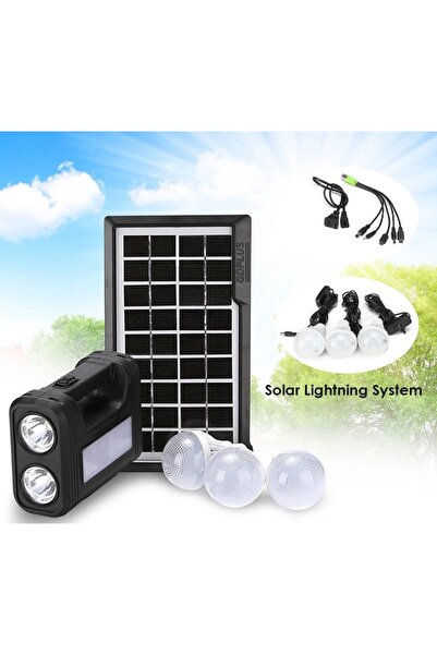 nelerbulurum PANELLİ SOLAR LAMBA 3 AMPULLÜ SET POWERBANK ÖZELLİKLİ AKÜLÜ SOLAR IŞILDAK FENER