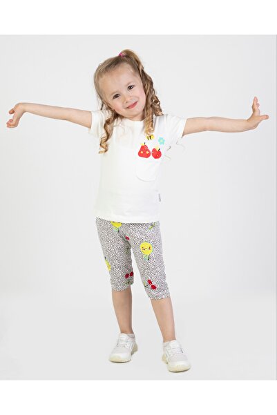 Harika KIDS Baby Girl Capris Short Sleeve Cherry Printed Summer Basic Top and Bottom Set 6-24 months