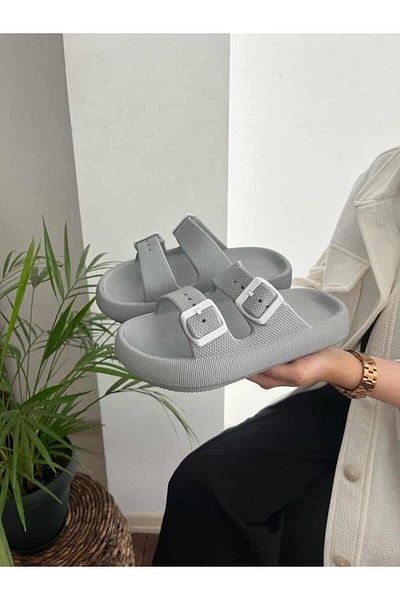 Behtah Kundura Unisex διπλή ταινία Μαλακή χοντρή αντιολισθητική σόλα Soelite Beach Pool Garden Sea Casual Παντόφλες