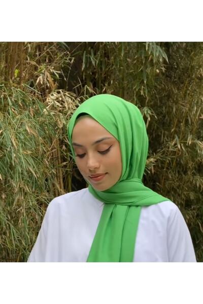 Trablus حجاب نسائي قطن جاز شال أخضر فستقي