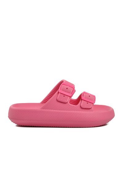 AYAKMOD 23Y001 Γυναικείες παντόφλες Anna Fuchsia Διπλές Ρίγες