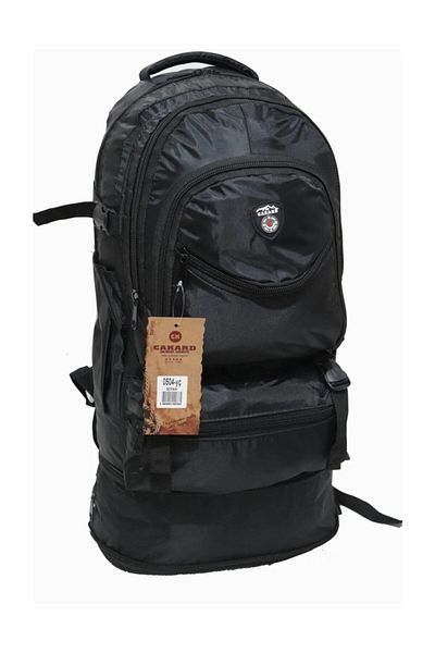CAKARD Μαύρο Ορθοπεδικό Unisex Bellows Mountaineer Passenger Camping Backpack 60 Lt