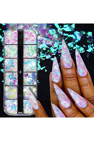 Beauty Box 12'li Denizkızı Pul Seti Makeup Nail Art Resin Art Kalıcı Oje Prot...