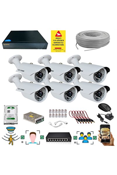 qromax 6 Kameralı 5 Mp 1940P Sensör 6 Megapiksel Sony Lens Metal Kasa Ip Güve...