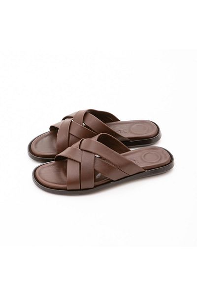 Tamer Tanca Men's Genuine Leather Daily Slippers 876 402 Erk Trlk Y22