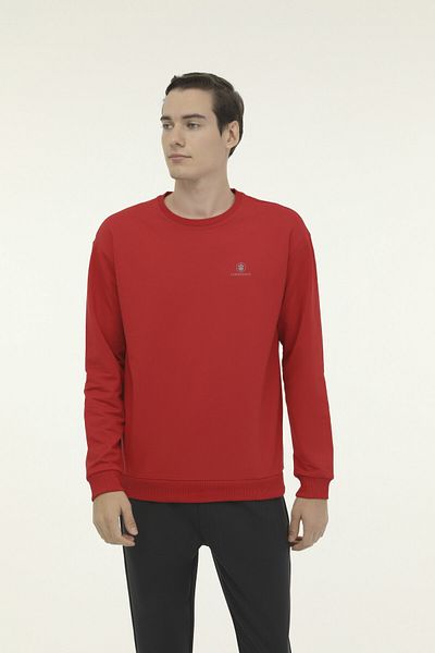 lumberjack M-SN75 BSC C NECK SW 3FX Kırmızı Erkek Φούτερ